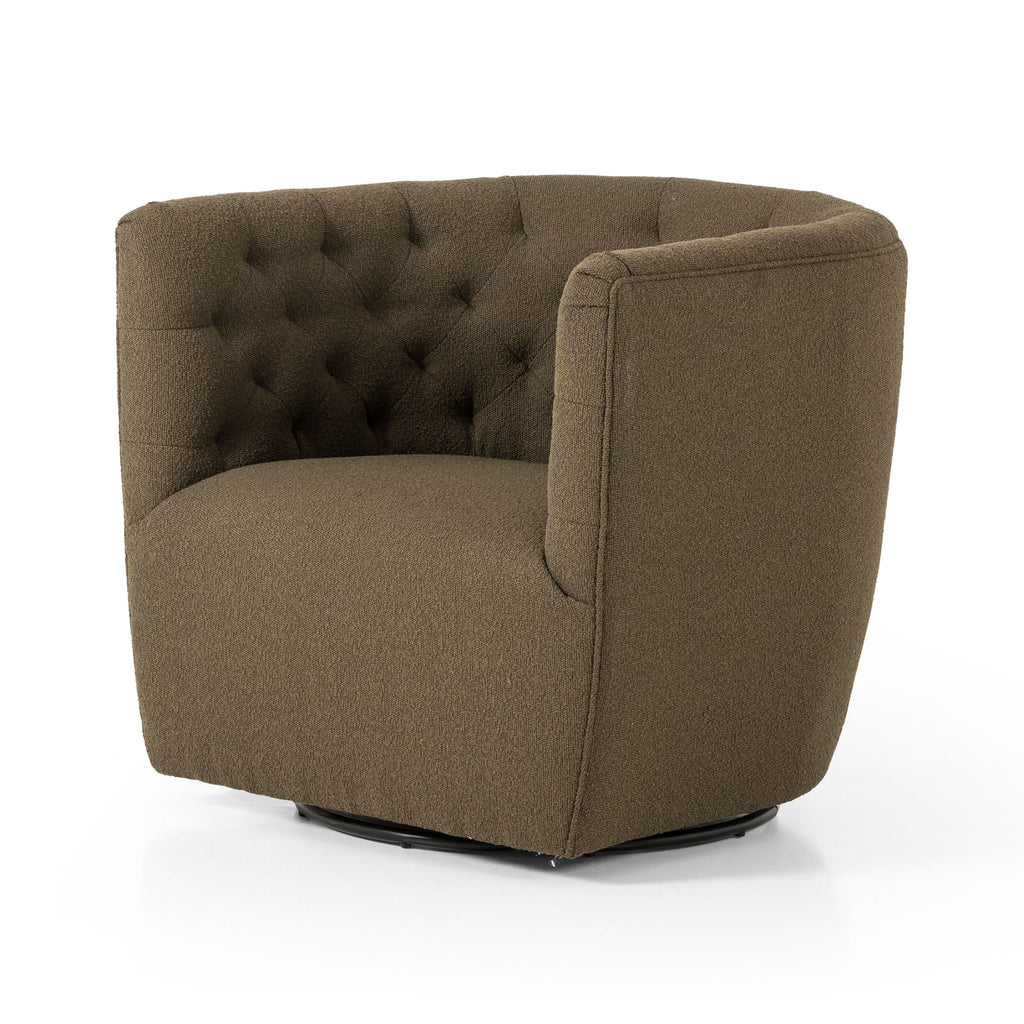 Metropolis Swivel Chair, Fiqa Boucle Olive - Sage InteriorsFHAccent Chair