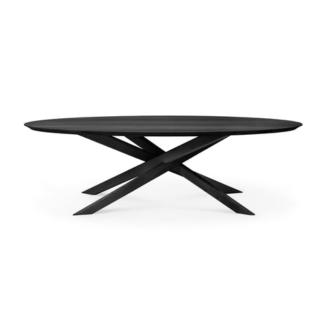 Mikado Oval Dining Table, Oak Black - Sage InteriorsEthnicraftDining Table