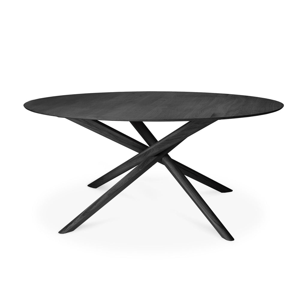 Mikado Round Dining Table, Oak Black - Sage InteriorsethnicraftDining Table