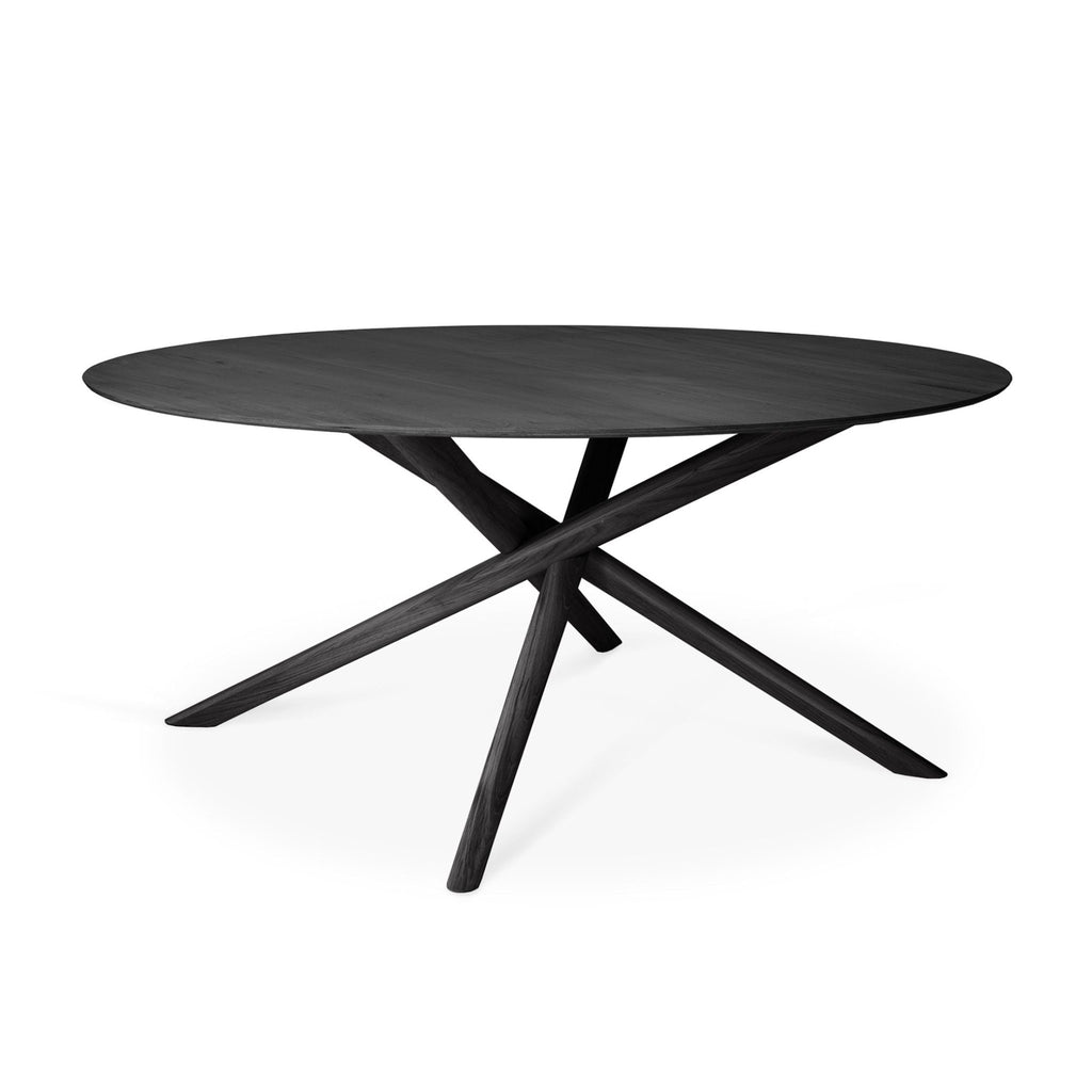 Mikado Round Dining Table, Oak Black - Sage InteriorsethnicraftDining Table