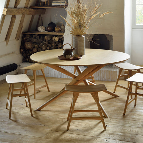 Mikado Round Dining Table, Oak - Sage InteriorsethnicraftDining Table