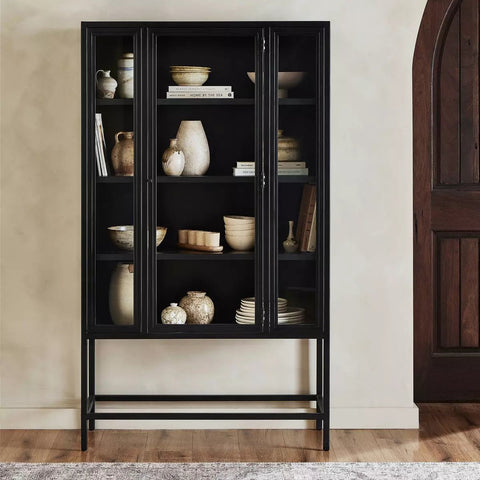 Modern Antique Black Iron Cabinet - Sage InteriorsFour Hands