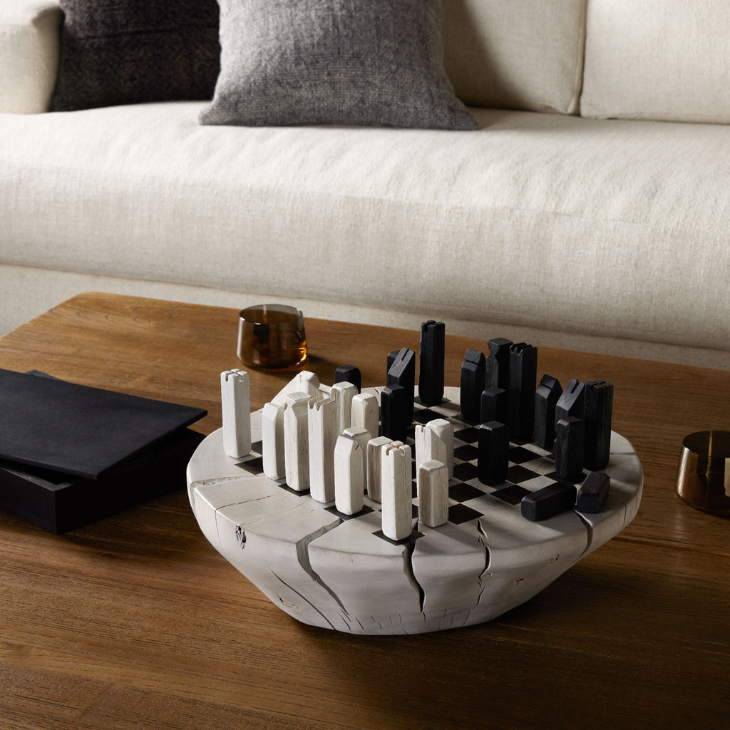 Modern Chess Set, Ivory - Sage InteriorsFHDecor