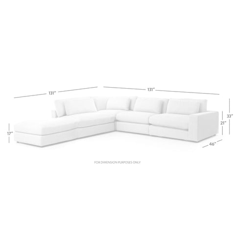 Monroe 4 PC Sectional with Ottoman - Sage InteriorsFH