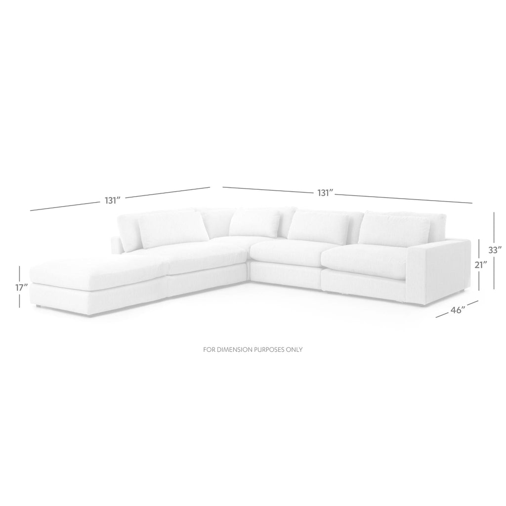 Monroe 4 PC Sectional with Ottoman - Sage InteriorsFH