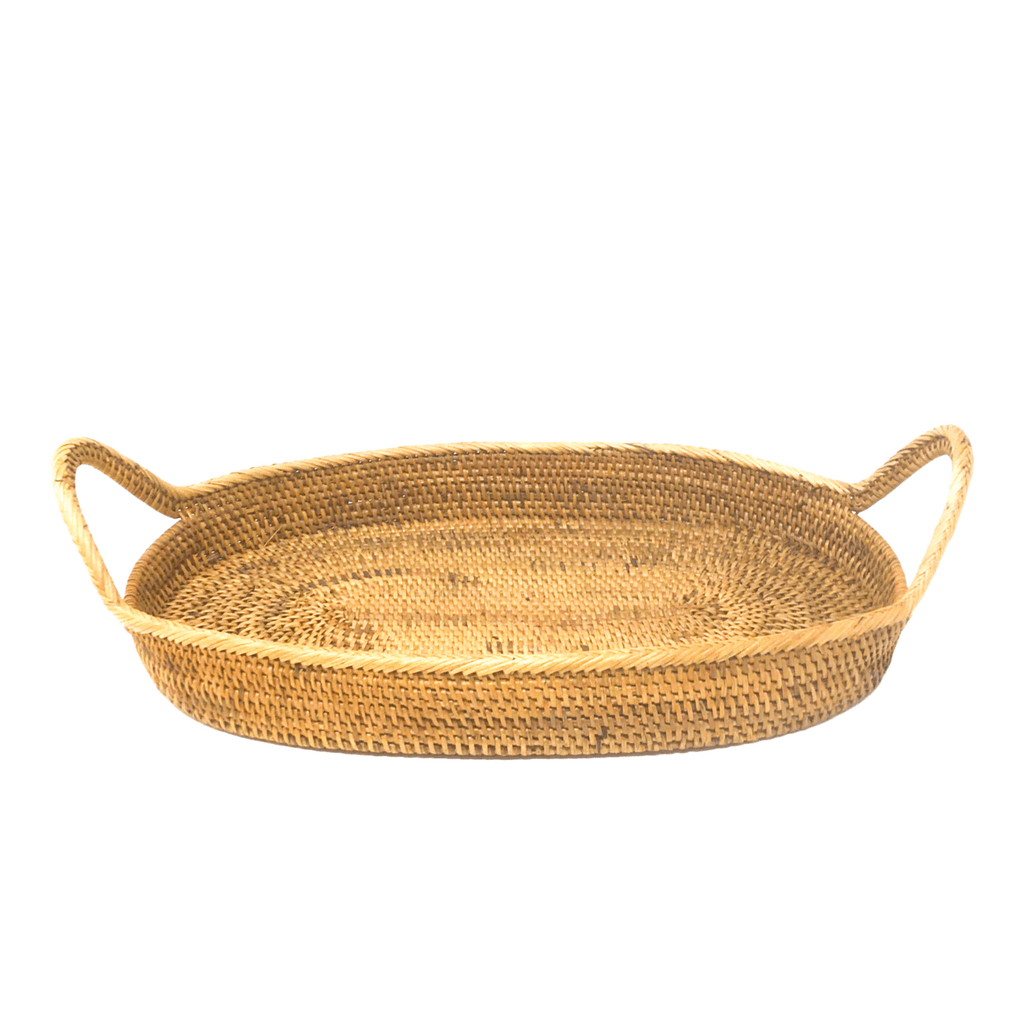 Montauk Rattan Tray - Sage Interiorspoppy + sage