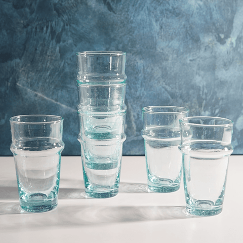 Moroccan Beldi Clear Glassware - Set of 6 - Sage Interiorsverve cultureglassware