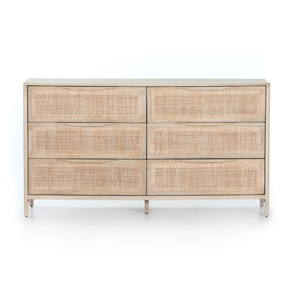 Natural Mango Caned Mango 6 Drawer Dresser - Sage InteriorsTREE