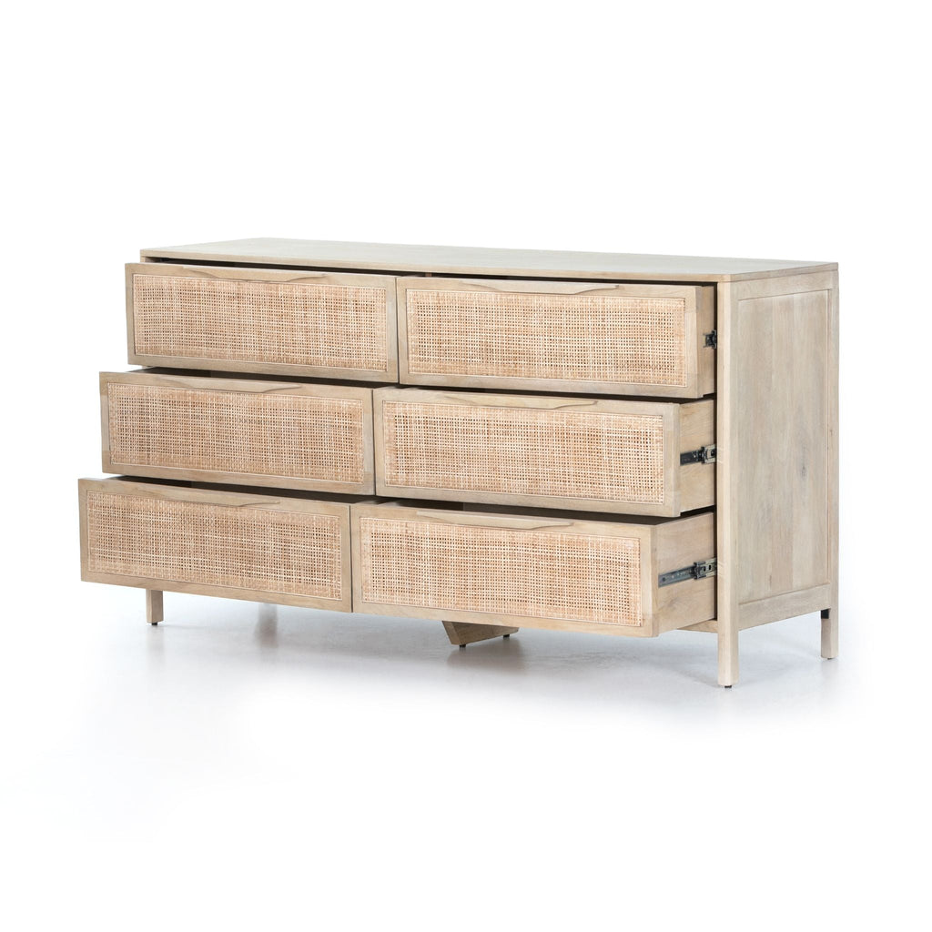 Natural Mango Caned Mango 6 Drawer Dresser - Sage InteriorsTREE