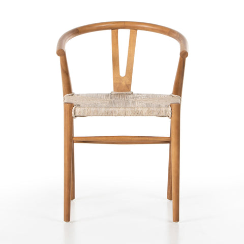 Natural Teak Wishbone Wicker Dining Chair - Sage InteriorsFHChair