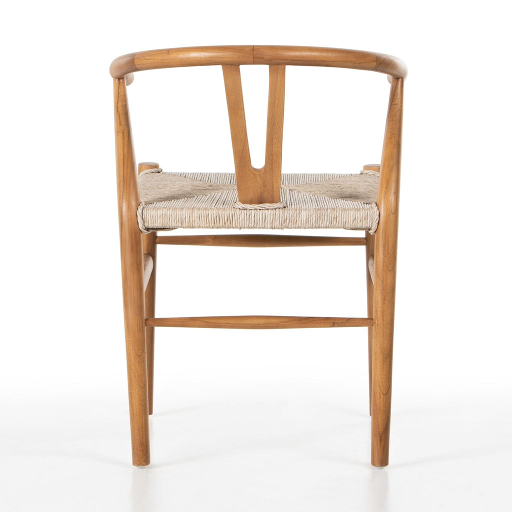 Natural Teak Wishbone Wicker Dining Chair - Sage InteriorsFHChair