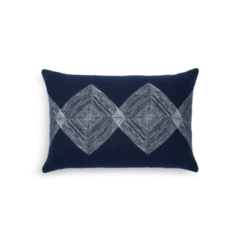 Navy Linear Diamonds Cushion - Sage InteriorsethnicraftCushion