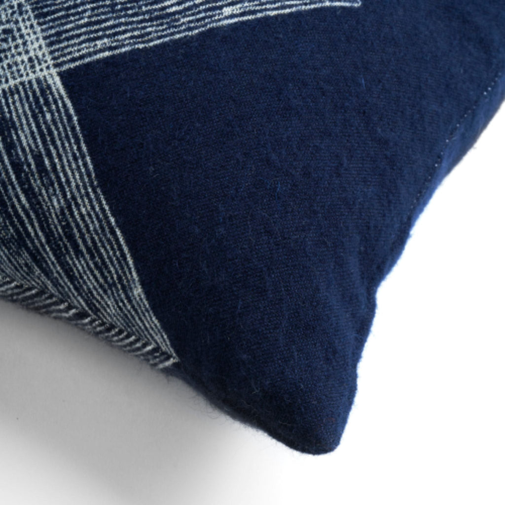 Navy Linear Diamonds Cushion - Sage InteriorsethnicraftCushion