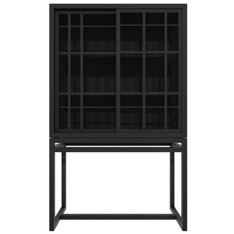 Oak Burung Black Storage Cupboard - Sage Interiorsethnicraftcupboard