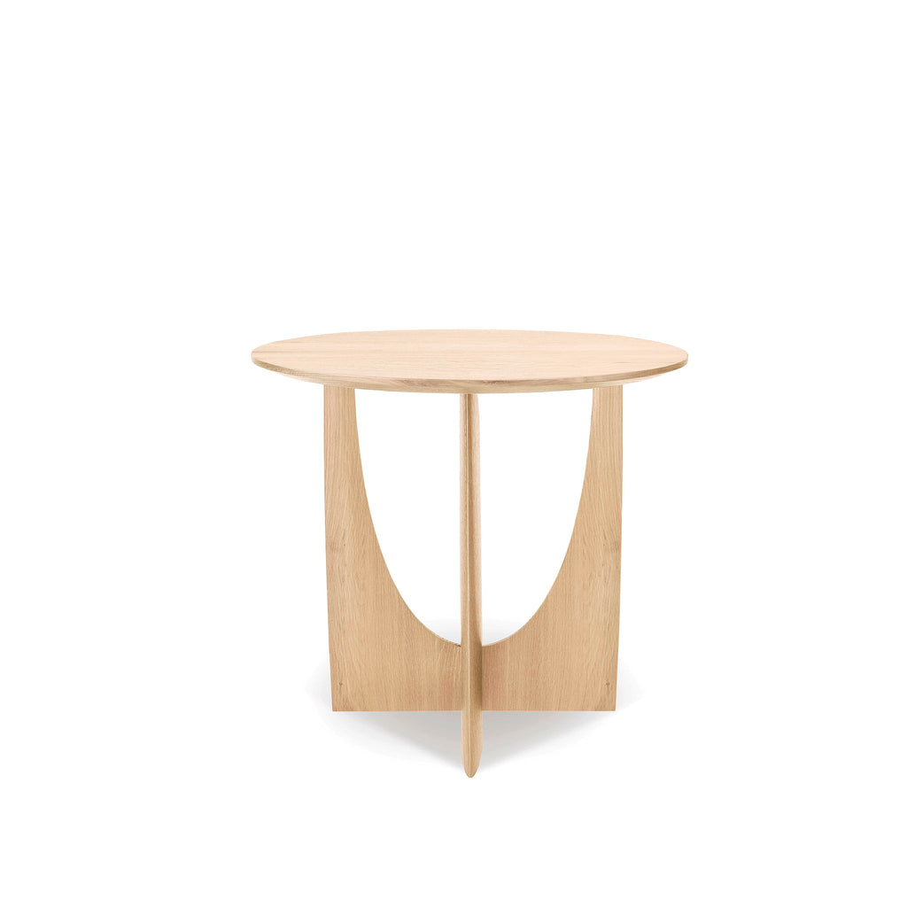 Oak Geometric side table 20 x 20 x 20 - Sage Interiorsethnicraft