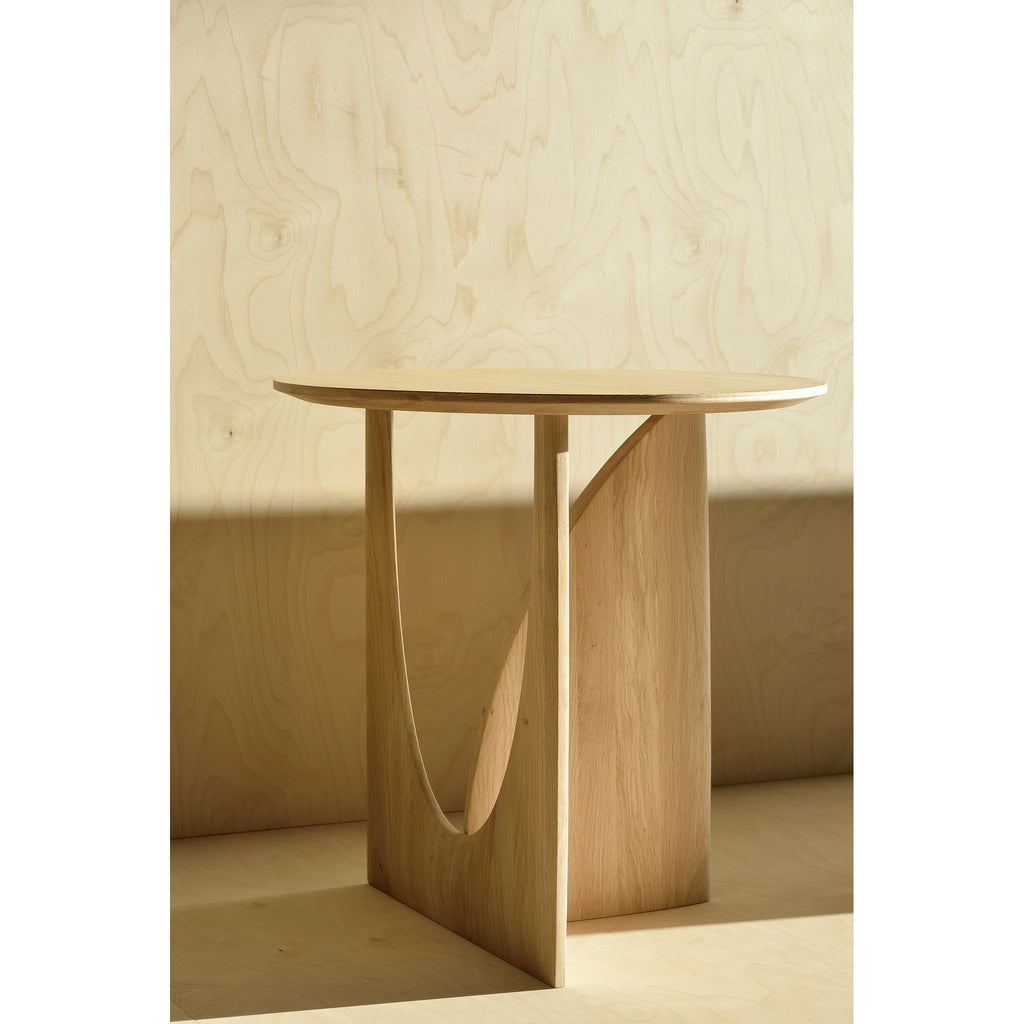 Oak Geometric side table 20 x 20 x 20 - Sage Interiorsethnicraft