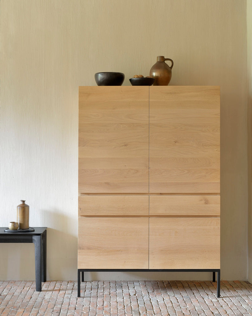 Oak Ligna storage cupboard - Sage Interiorsethnicraft