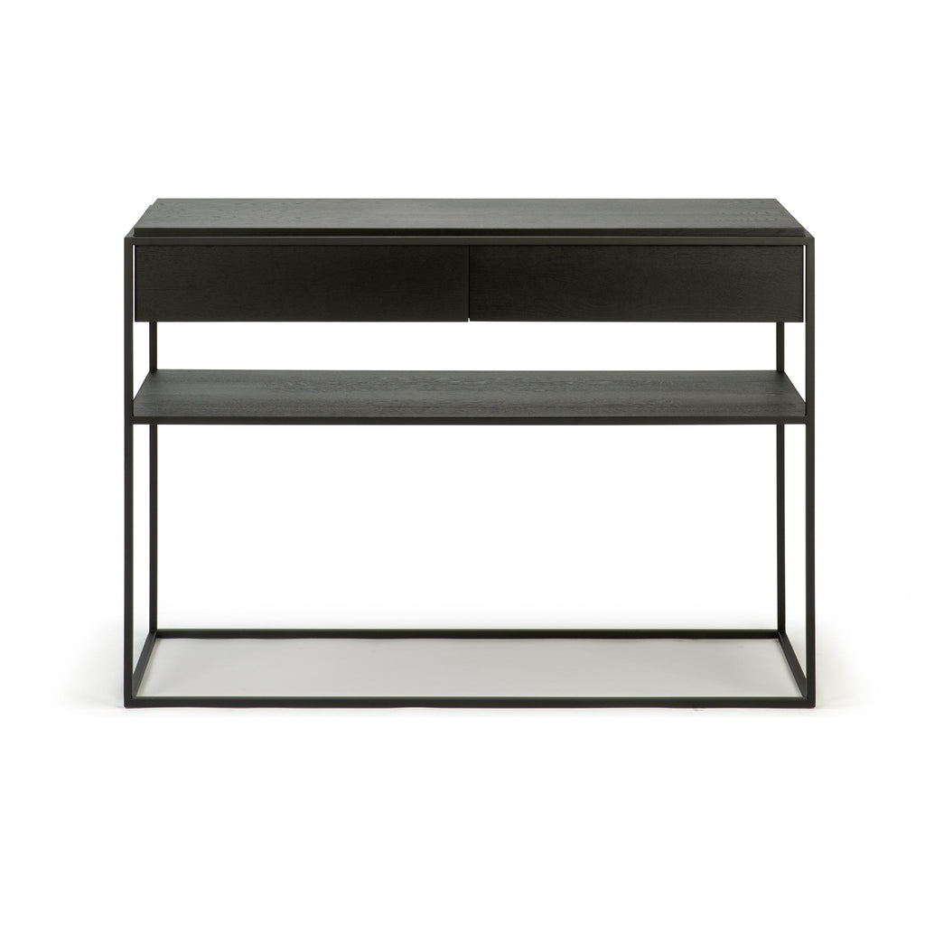 Oak Monolit console - 2 drawers - black - FSC 48 x 16 x 33 - Sage Interiorsethnicraft