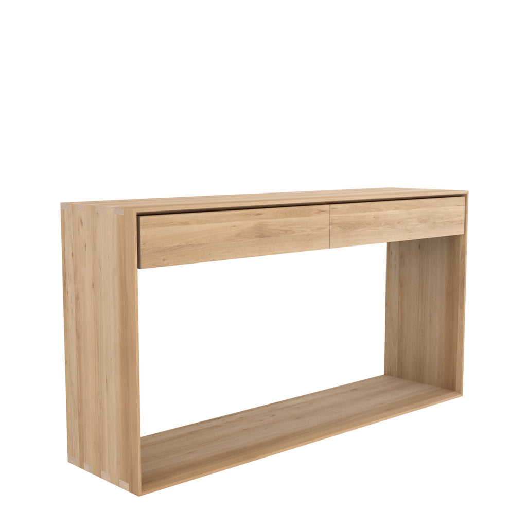 Oak Nordic Console with Drawers - Sage Interiorsethnicraft