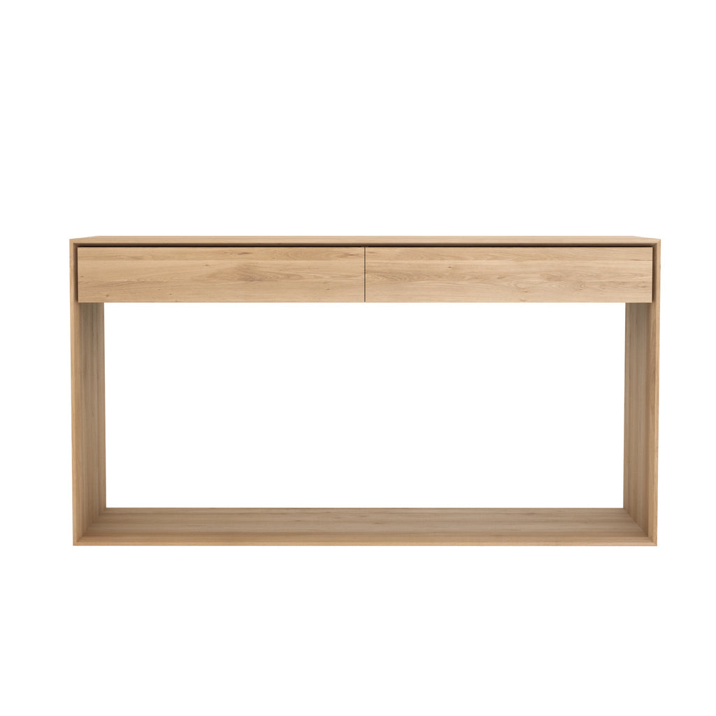 Oak Nordic Console with Drawers - Sage Interiorsethnicraft