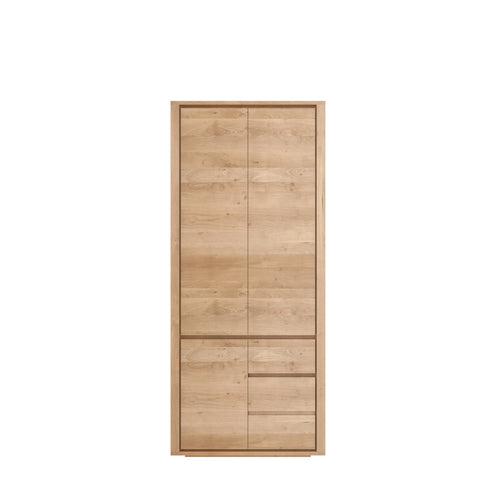 Oak Shadow dresser - 3 doors - 2 drawers 45 x 24 x 79 - Sage Interiorsethnicraft