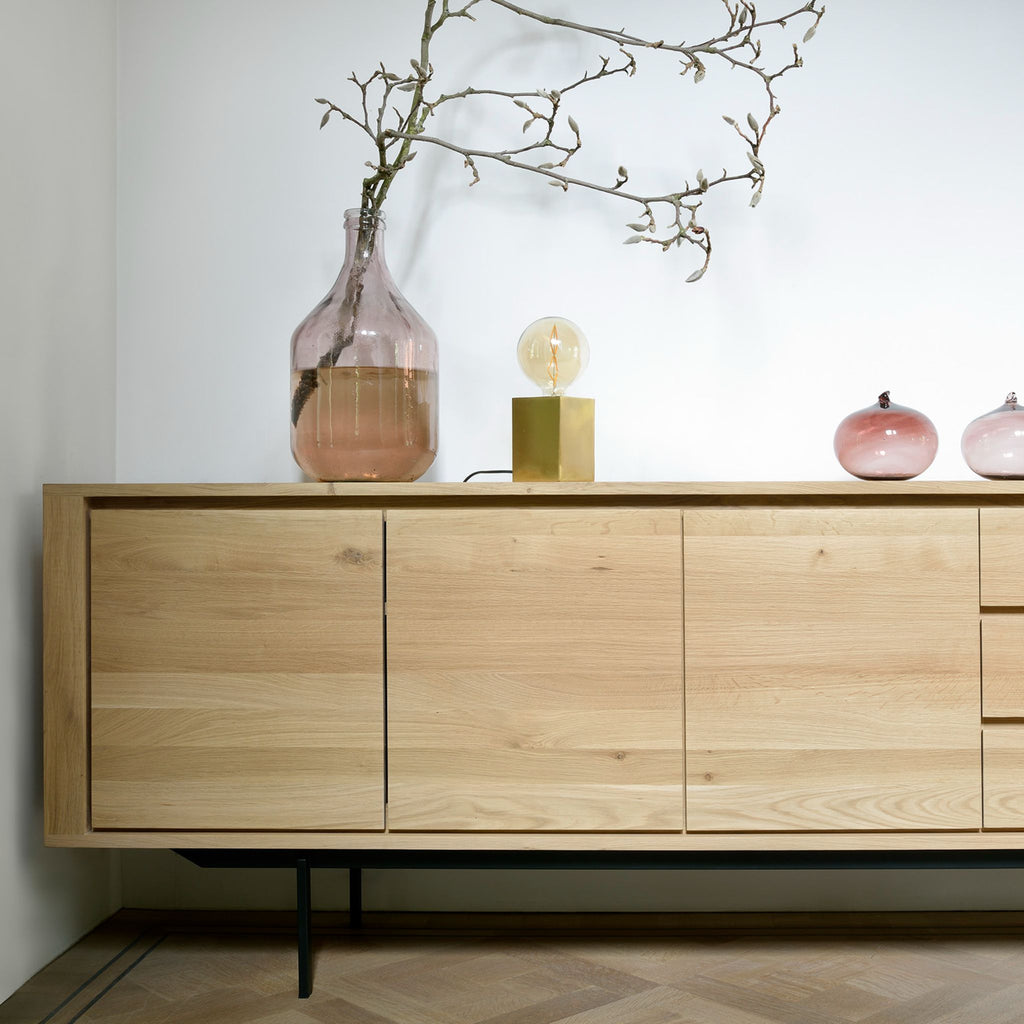 Oak Shadow Sideboard, 3 Drawers - Sage Interiorsethnicraft