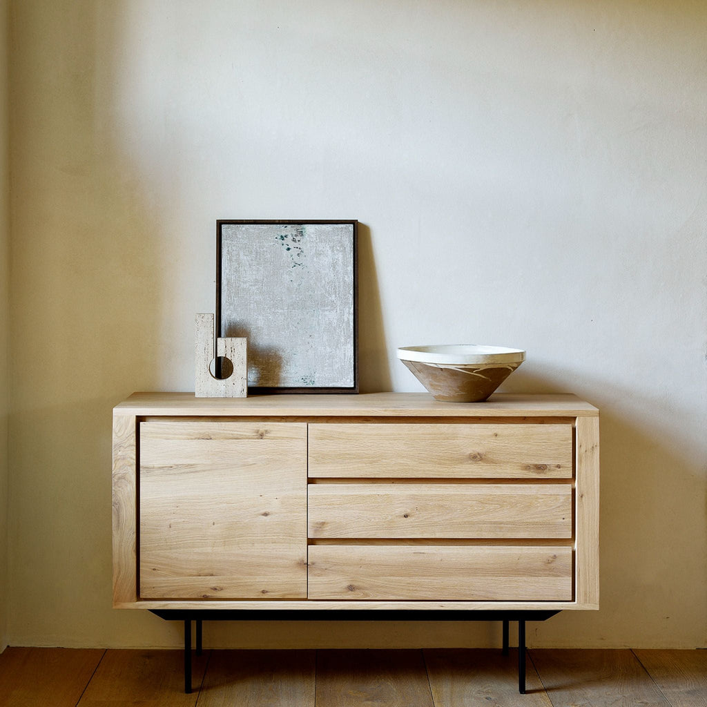 Oak Shadow Sideboard, 3 Drawers - Sage Interiorsethnicraft