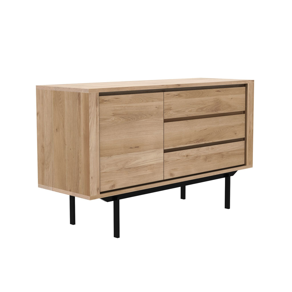 Oak Shadow Sideboard, 3 Drawers - Sage Interiorsethnicraft