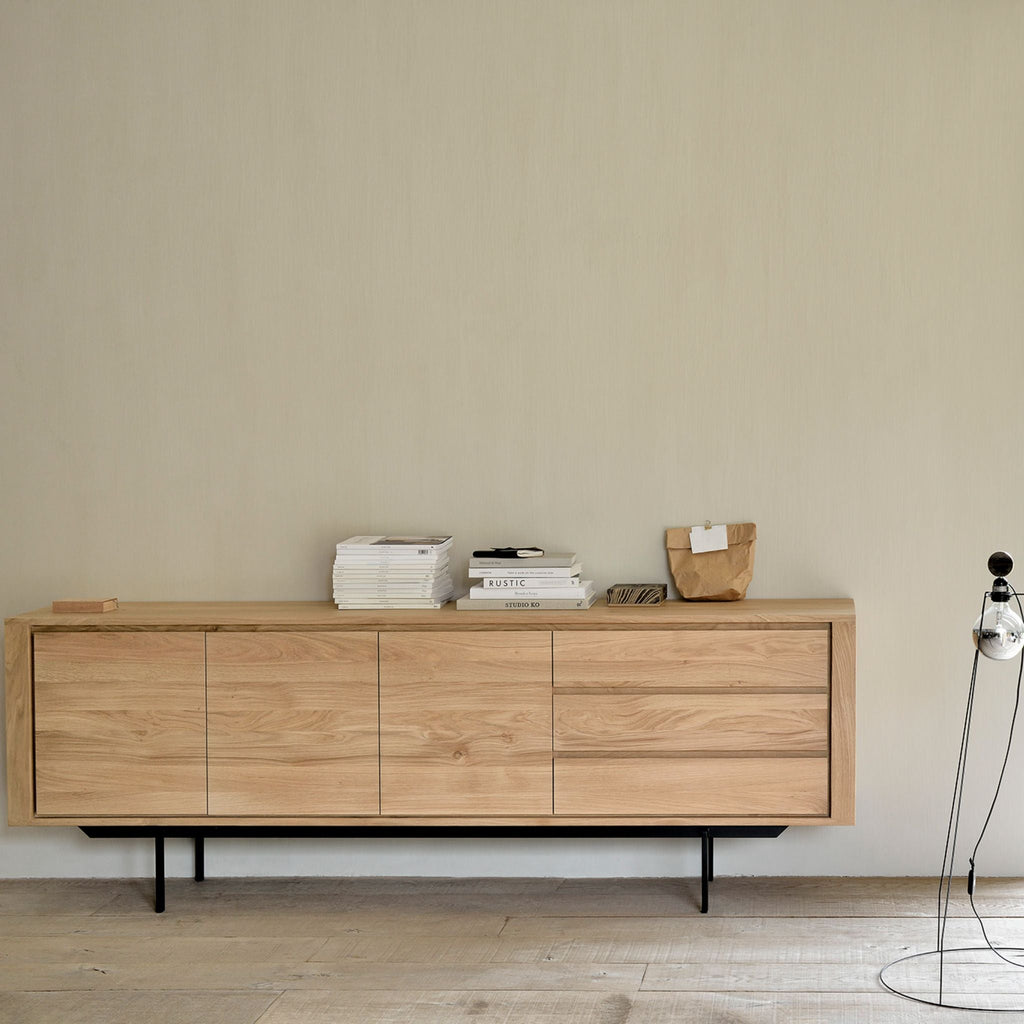 Oak Shadow Sideboard, 3 Drawers - Sage Interiorsethnicraft