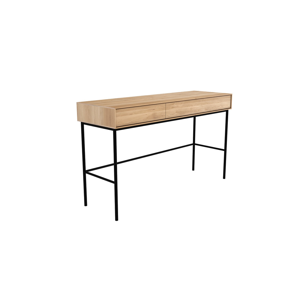 Oak Whitebird desk - 2 drawers 50 x 16 x 30 - Sage Interiorsethnicraft