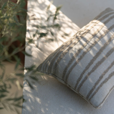 Outdoor Cushion, White Stripes - Sage InteriorsethnicraftCushion