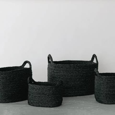 Oval Jute Basket, Large Charcoal - Sage InteriorsWill & Atlasbasket