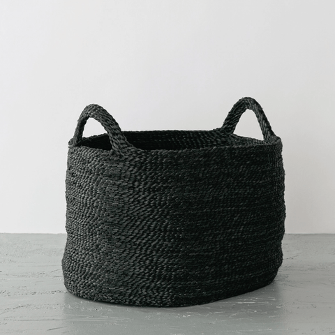 Oval Jute Basket, Large Charcoal - Sage InteriorsWill & Atlasbasket