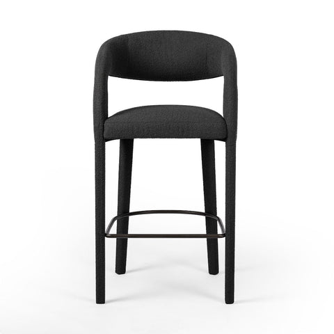 Owens Stool, Fiqa Boucle Charcoal - Sage InteriorsFHDining Stool