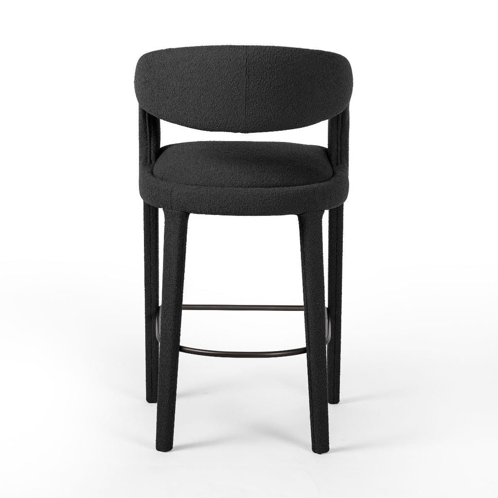 Owens Stool, Fiqa Boucle Charcoal - Sage InteriorsFHDining Stool