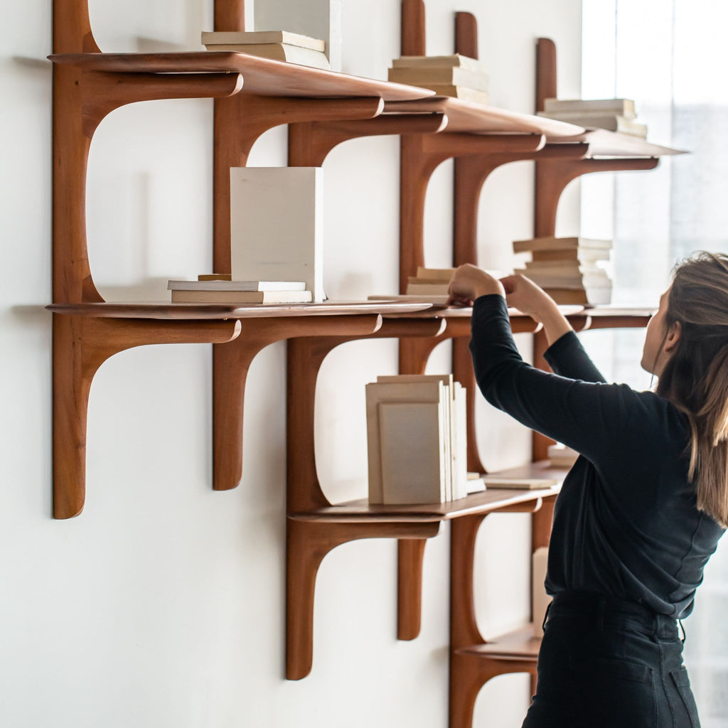 PI 5 Wall Shelf, Mahogany - Sage InteriorsethnicraftDecor