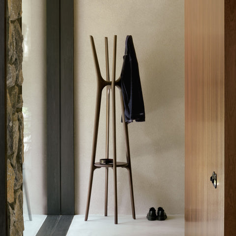 PI Coat Stand, Mahogany Brown