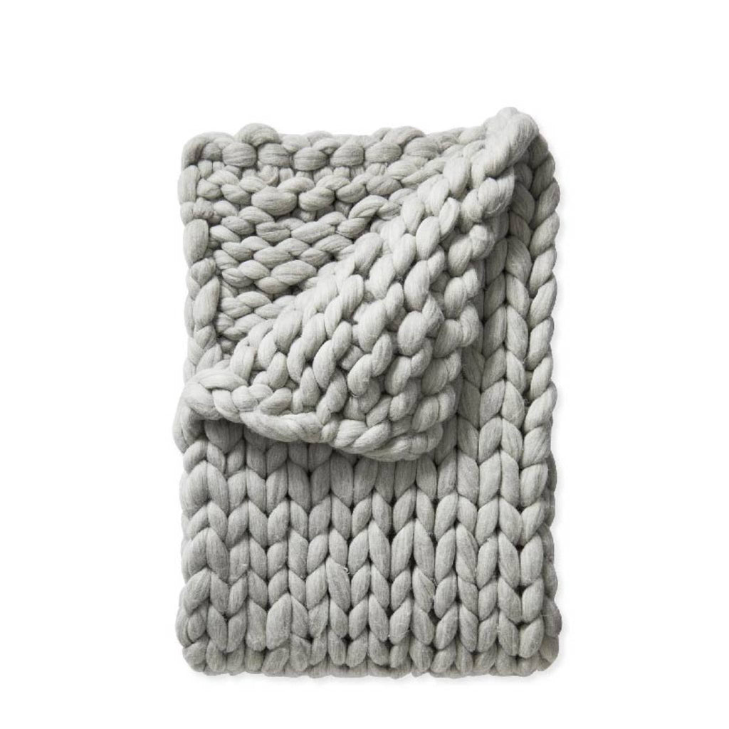 PNW Grey Chunky Knit Throw - Sage InteriorsChunky knit