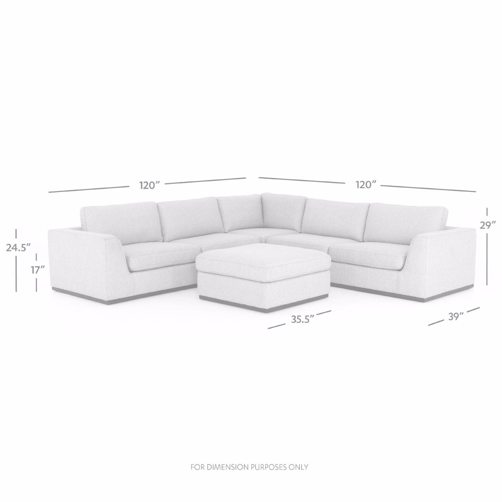 Queen Anne 3 Piece Sectional with Ottoman - Sage InteriorsFHSectional