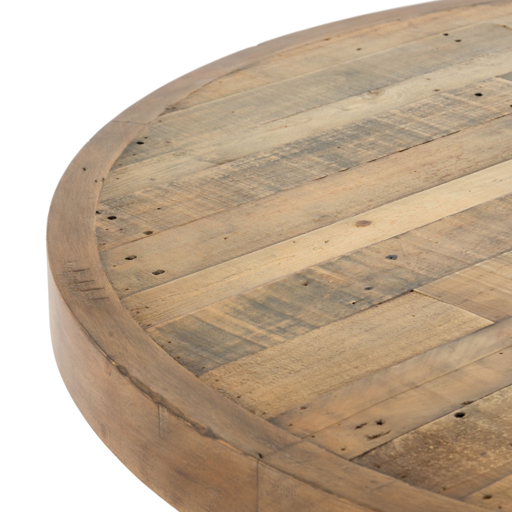 Reclaimed Wooden Forged Round Dining Table - Sage InteriorsFH