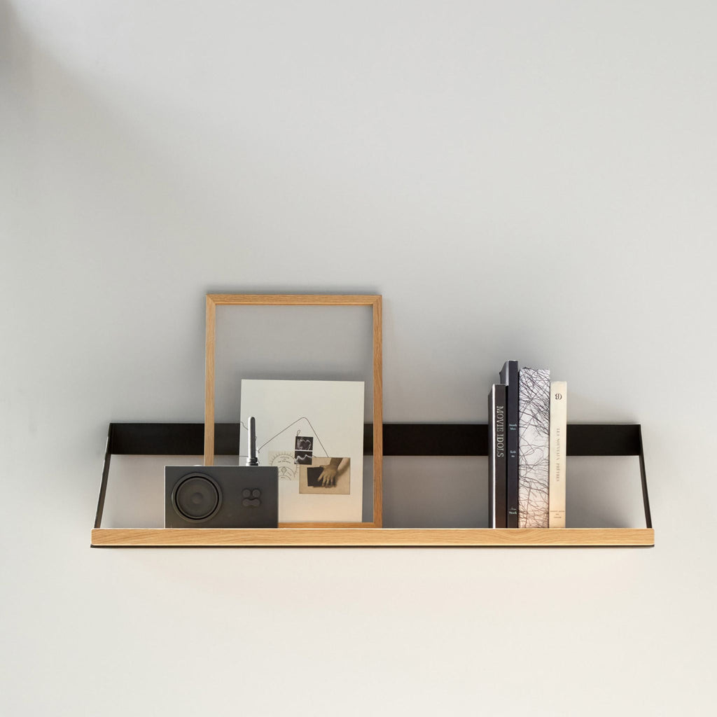 Ribbon Shelf, Oak with Black Frame - Sage InteriorsethnicraftDecor