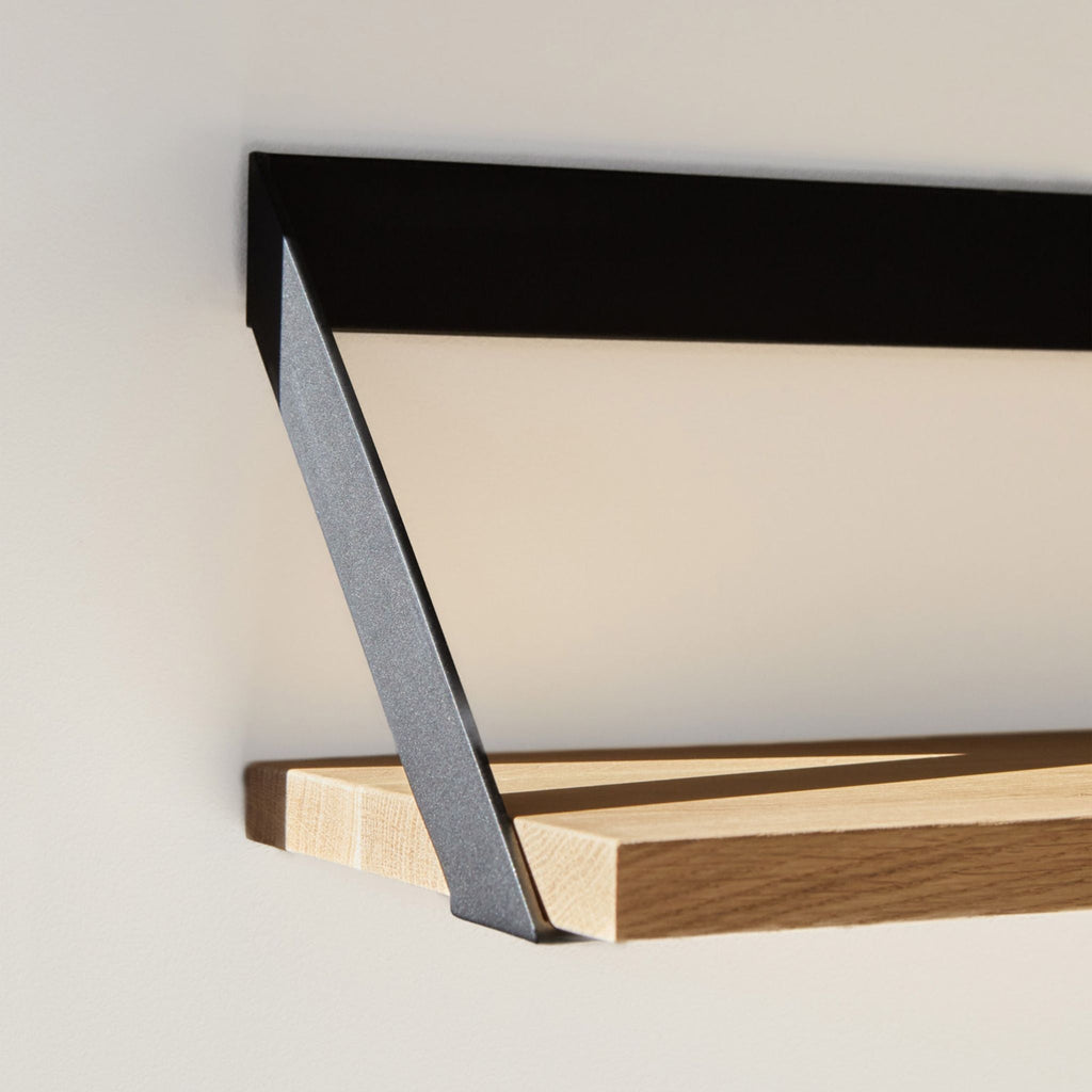 Ribbon Shelf, Oak with Black Frame - Sage InteriorsethnicraftDecor