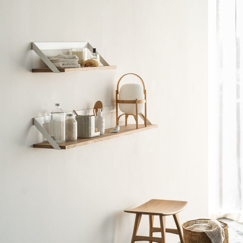 Ribbon Shelf, Oak with White Frame - Sage InteriorsethnicraftDecor