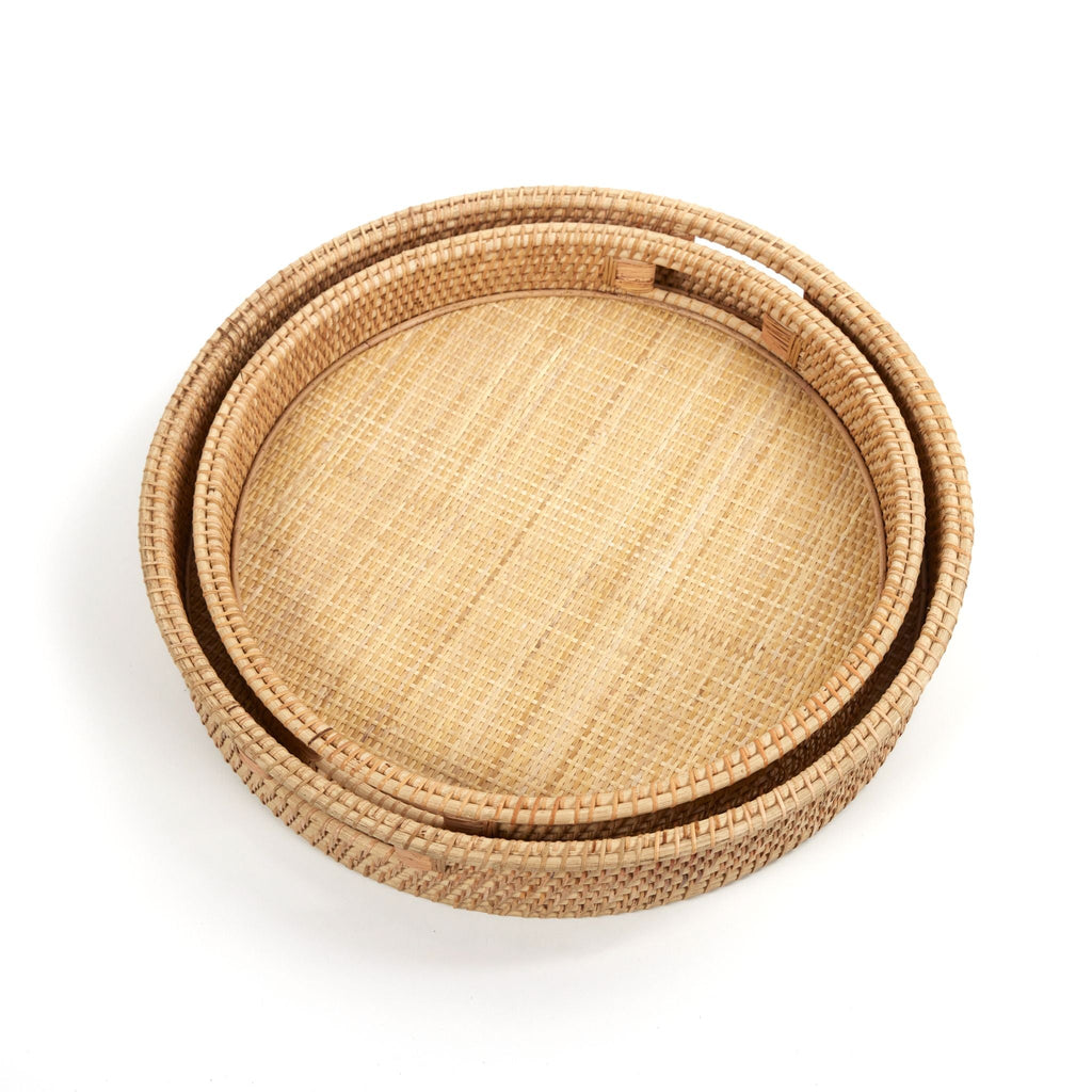 Round Rattan Nesting Tray Set of 2 - Sage InteriorsFH