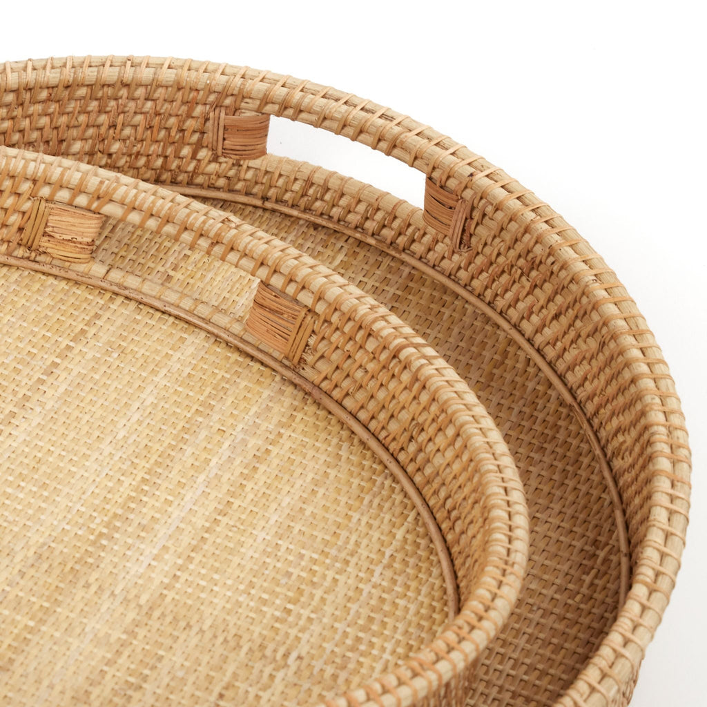 Round Rattan Nesting Tray Set of 2 - Sage InteriorsFH