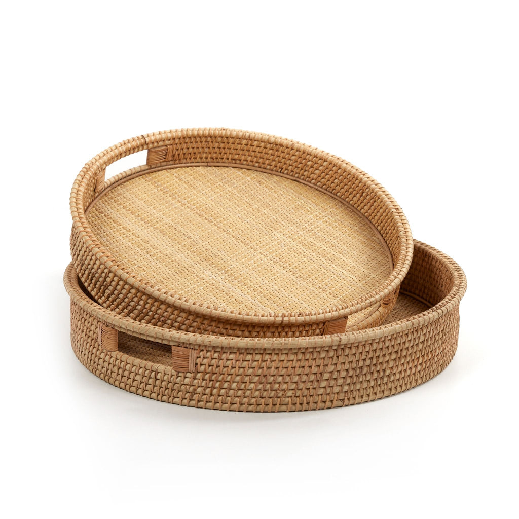 Round Rattan Nesting Tray Set of 2 - Sage InteriorsFH