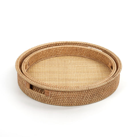 Round Rattan Nesting Tray Set of 2 - Sage InteriorsFH