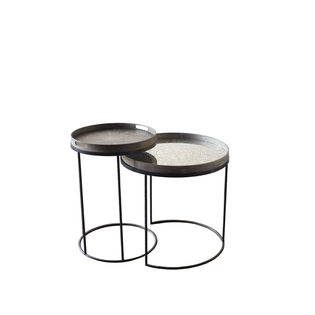 Round Tray Side Table Set - Sage InteriorsethnicraftSide Table