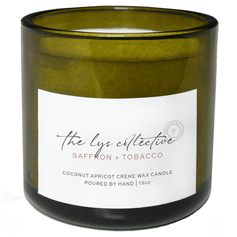 Saffron + Tobacco Coconut Apricot Creme Wax Candle - 13oz - Sage InteriorsThe Lys Collective