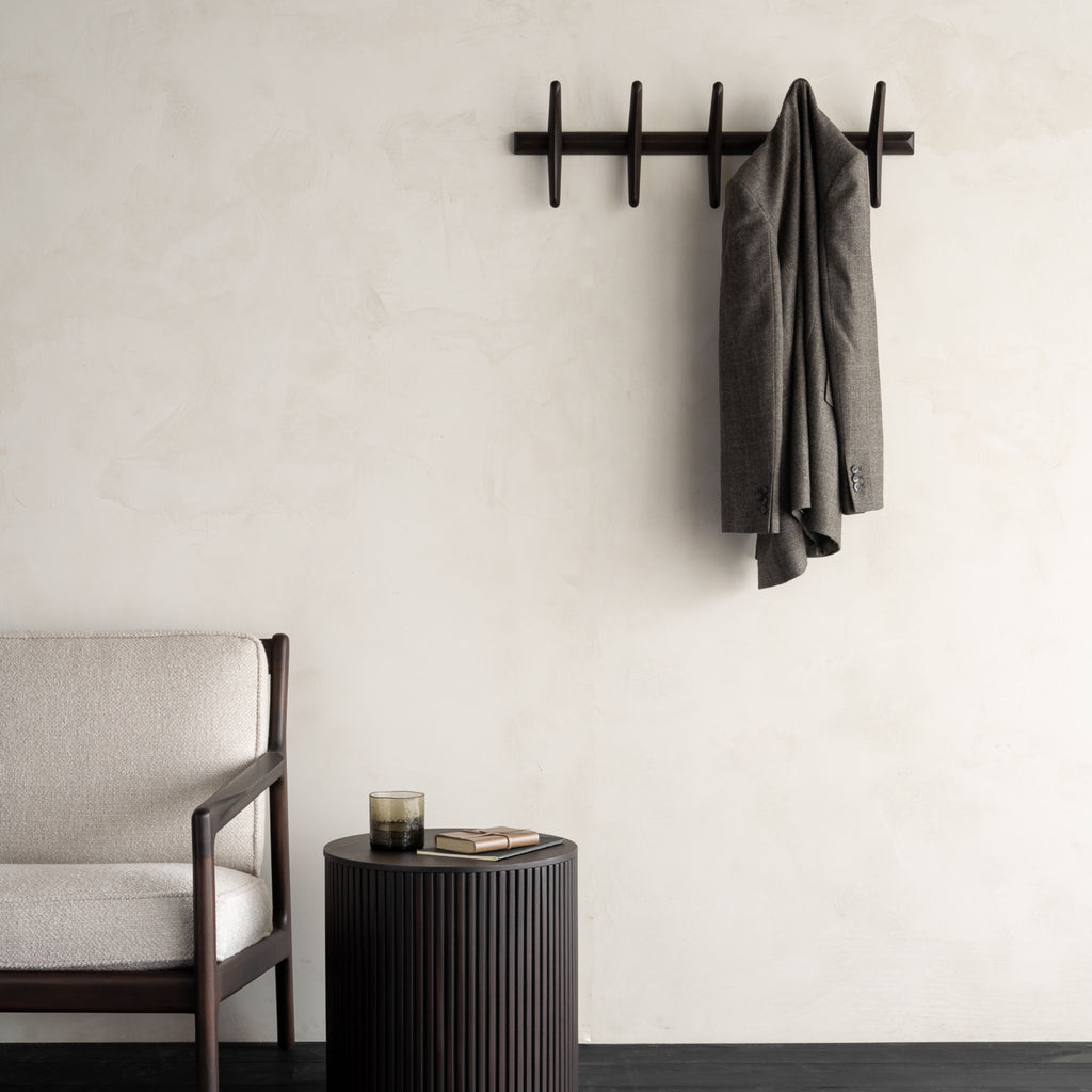 PI Wall Coat Rack, Mohagany Brown